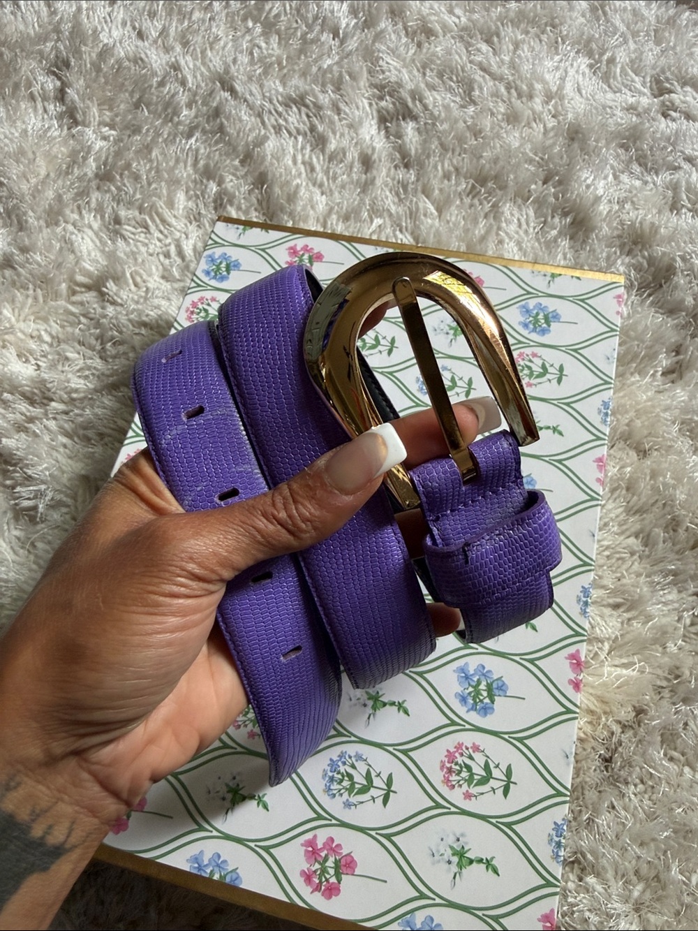Liz Claiborne | The Violet Saffiano Belt 1989